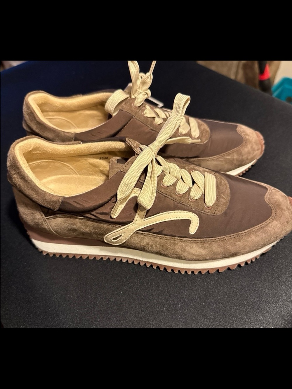 Vaneli Queen Brown Suede & Fabric Sneakers - 8.5 new